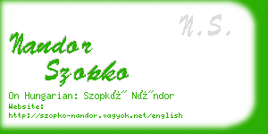 nandor szopko business card